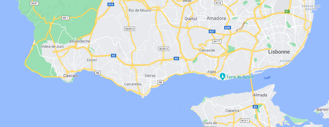 caxias carcavelos tamariz rainha beach map