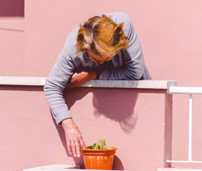 Portuguese granny enjoying the Lisbon sunshine in her well-deserved retirement
