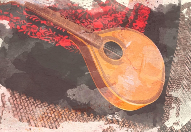 Portuguese guitar famous for its sharp sound and always accompanies a real Fado song