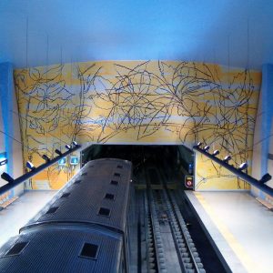 Tiles in the East Amadora Metro, by artist Graça Morais