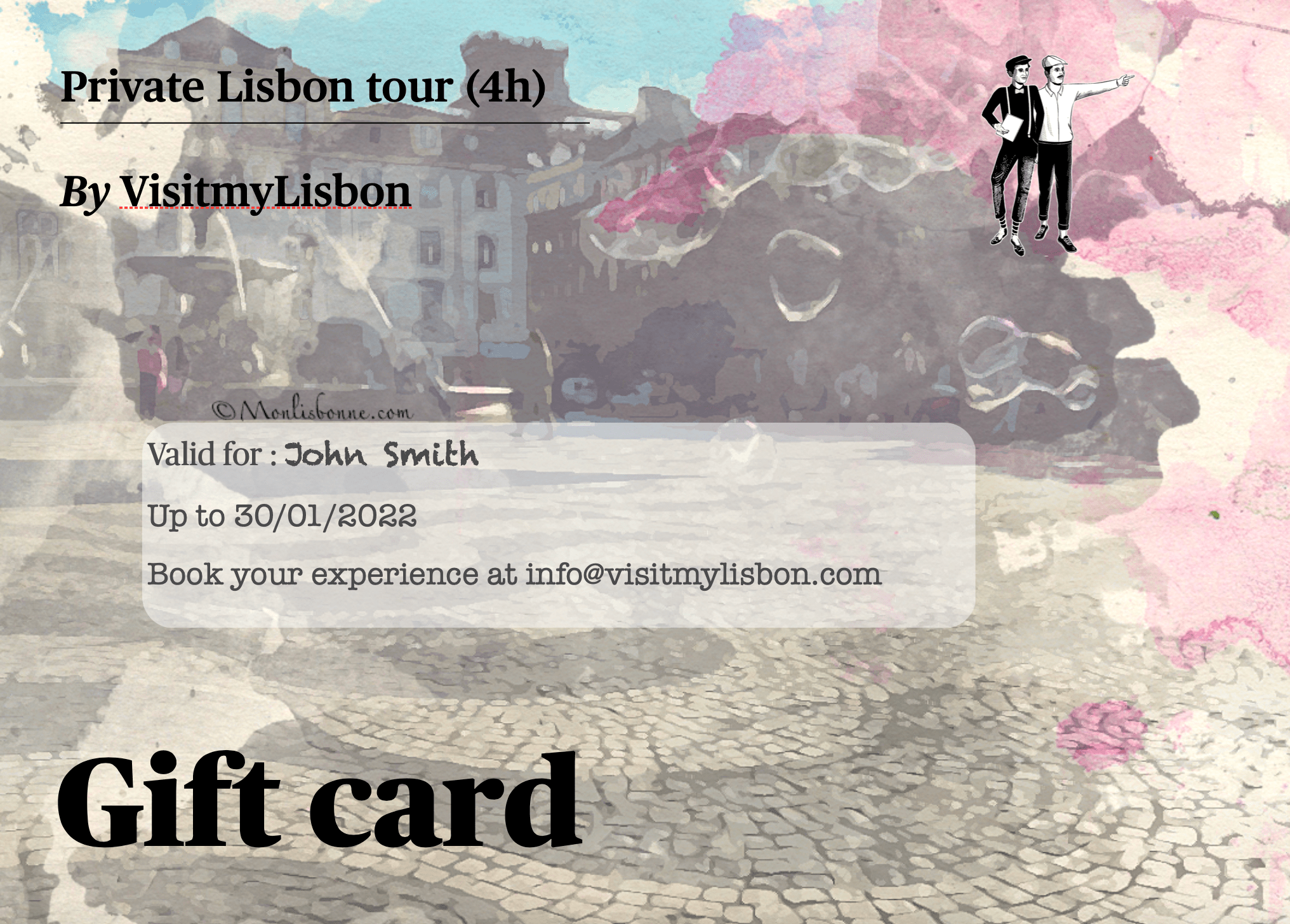 Gift card from Lisbon with the lisbon private tour