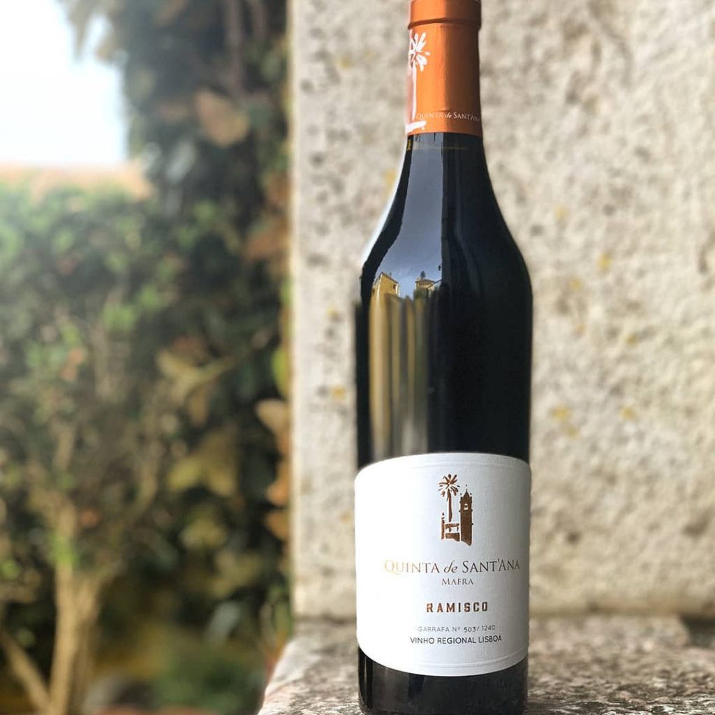 Vinho português de Lisboa da Quinta de Sant'ana com uvas Ramisco