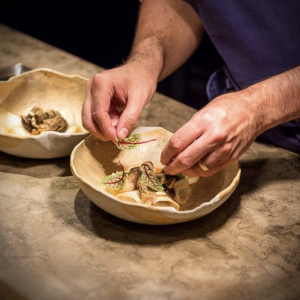 Cuisine of a Michelin-starred chef in Lisbon in a gastronomic restaurant