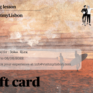 Gift card from Lisbon with the surfing lesson in lisbon