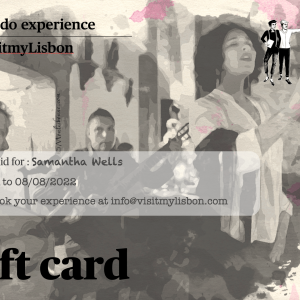 Gift card from Lisbon with the fado experience