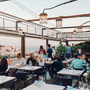 Rooftop The insolito located near the miradouro Sao Pedro de Alcantara. A trendy and busy bar in Lisbon