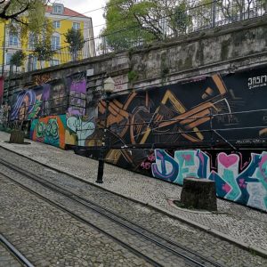 Street art in the Bairro Alto district of Lisbon
