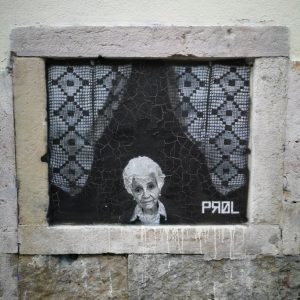 Street art by Prol in the Bairro Alto district of Lisbon