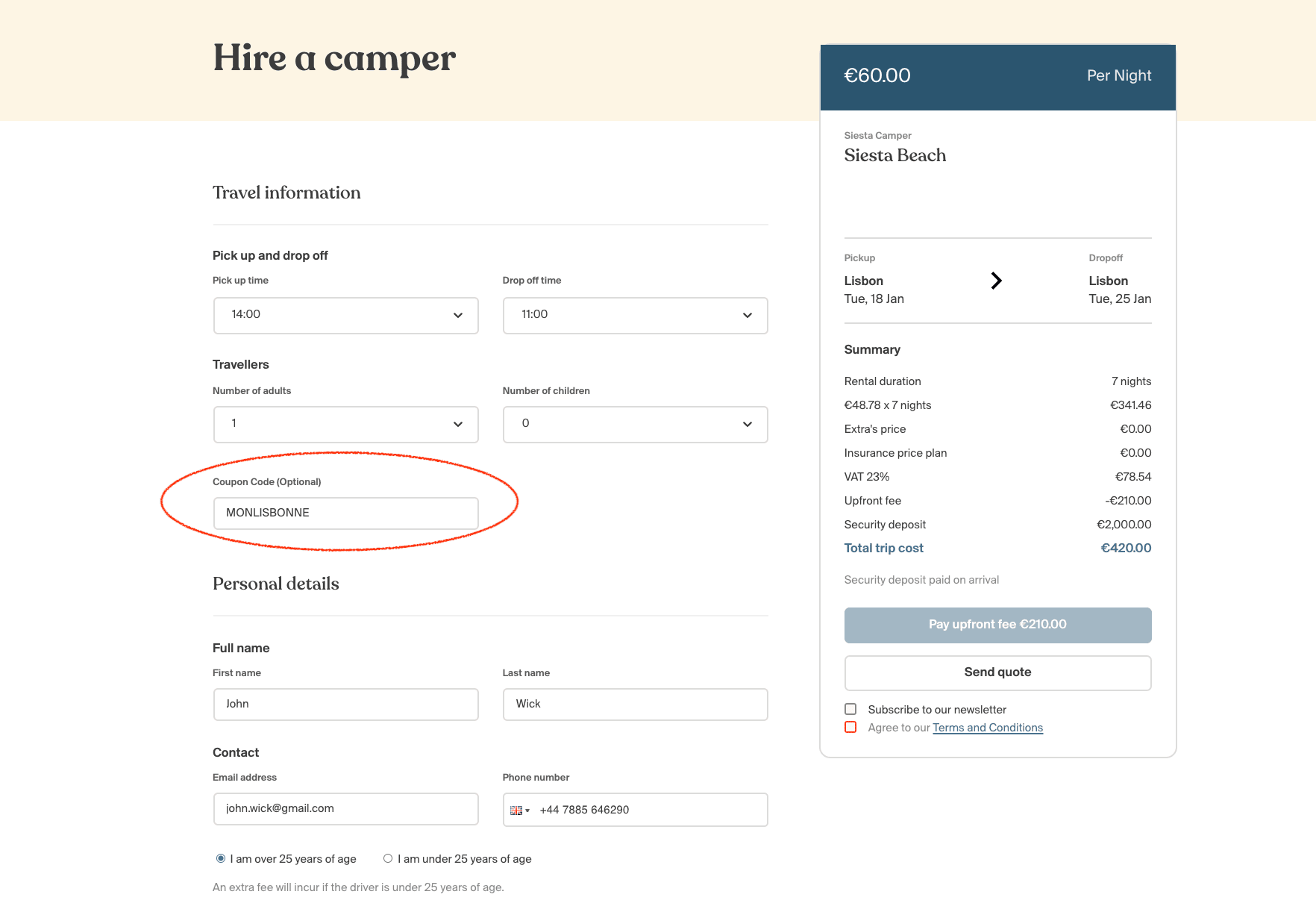 para alugar uma carrinha para uma viagem de carro por Portugal com VisitMyLisbon e Siesta Campers