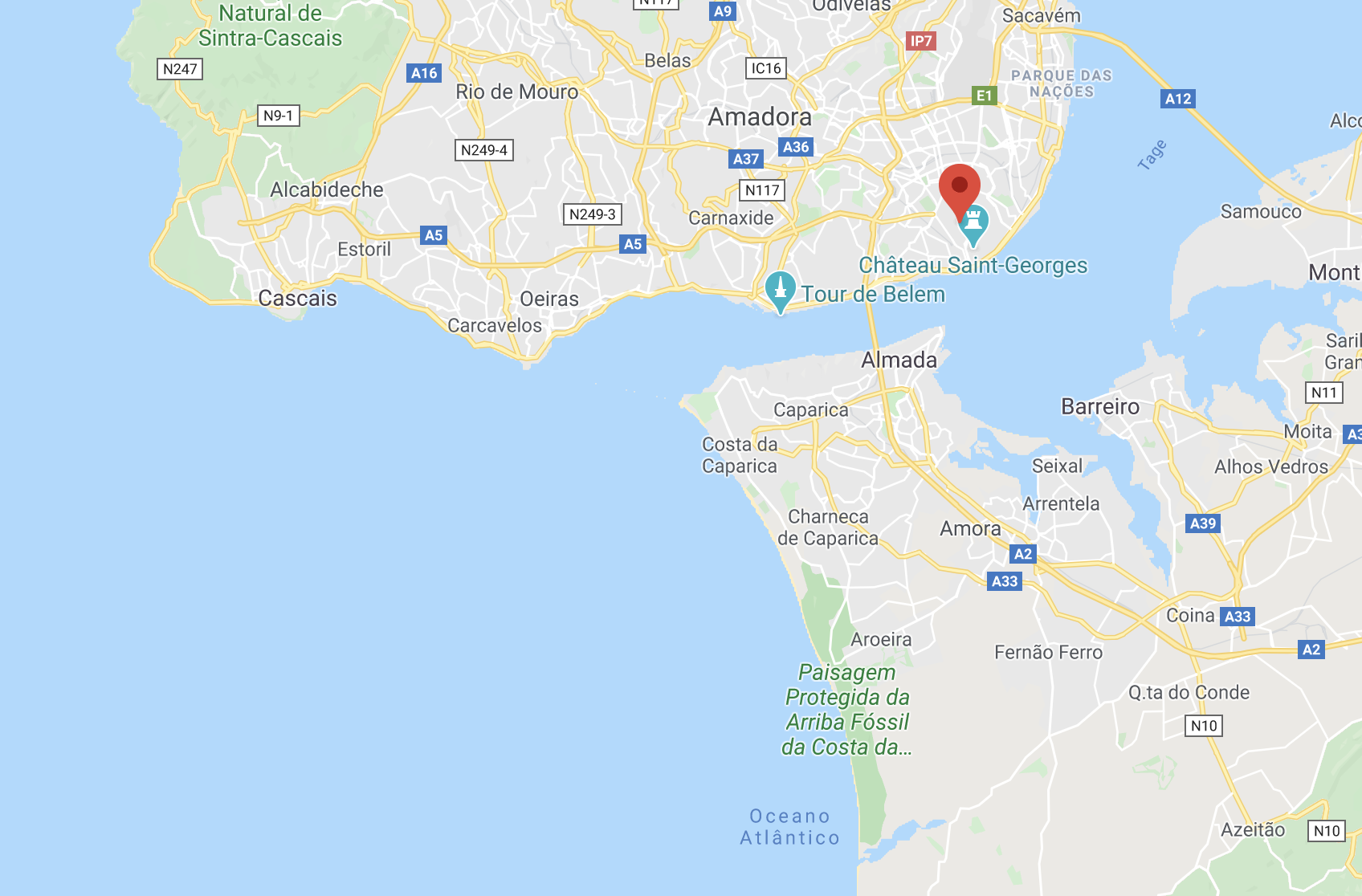 Carte surf lisbonne